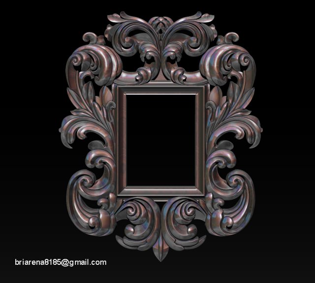 mirror classical carved frame 3d reliefs for cnc routers 3D Baskı Modeli .c4d .max .obj .3ds .fbx .stl .blend 
