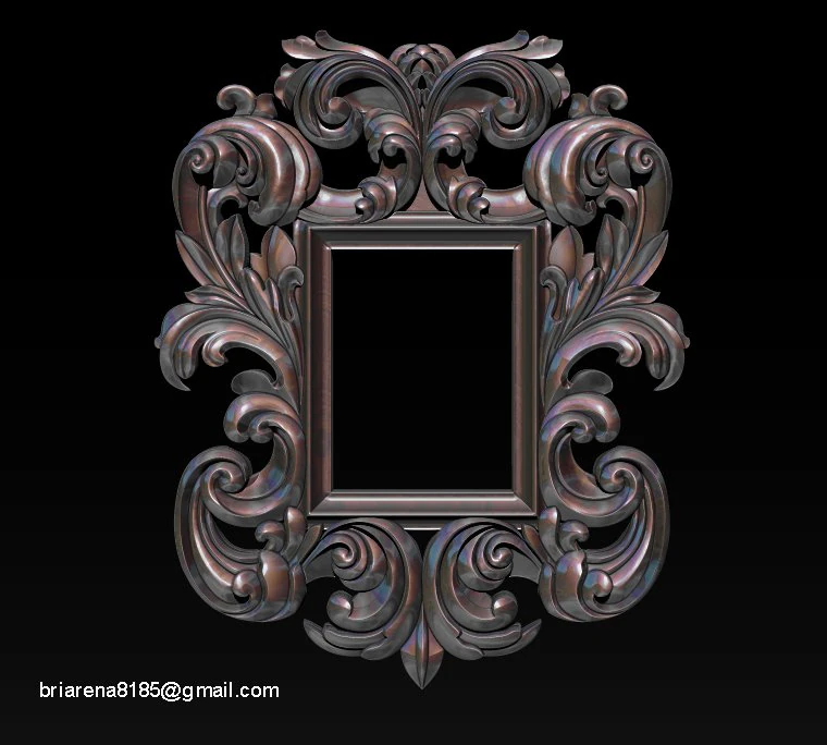 mirror classical carved frame 3d reliefs for cnc routers 3D Print Model .c4d .max .obj .3ds .fbx .stl .blend 