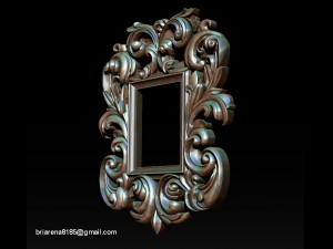 mirror classical carved frame 3d reliefs for cnc routers 3D Baskı Modeli