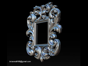 mirror classical carved frame 3d reliefs for cnc routers 3D Baskı Modeli