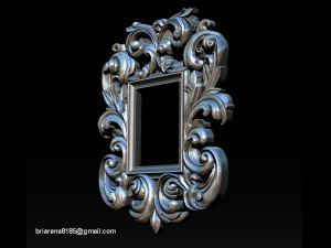 mirror classical carved frame 3d reliefs for cnc routers 3D Baskı Modeli