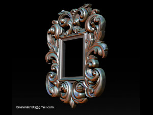mirror classical carved frame 3d reliefs for cnc routers 3D Baskı Modeli