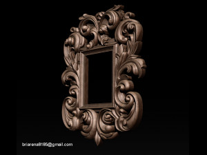 mirror classical carved frame 3d reliefs for cnc routers 3D Baskı Modeli