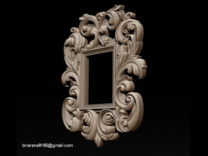 mirror classical carved frame 3d reliefs for cnc routers 3D Baskı Modeli