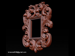 mirror classical carved frame 3d reliefs for cnc routers 3D Baskı Modeli
