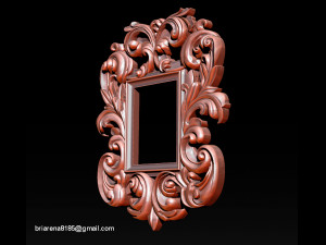 mirror classical carved frame 3d reliefs for cnc routers 3D Baskı Modeli