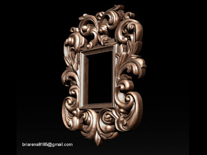 mirror classical carved frame 3d reliefs for cnc routers 3D Baskı Modeli