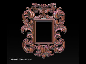 mirror classical carved frame 3d reliefs for cnc routers 3D Baskı Modeli