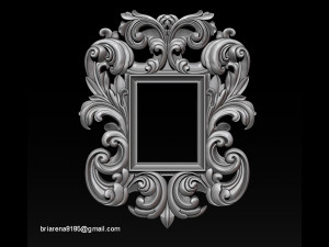 mirror classical carved frame 3d reliefs for cnc routers 3D Baskı Modeli