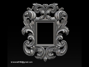 mirror classical carved frame 3d reliefs for cnc routers 3D Baskı Modeli