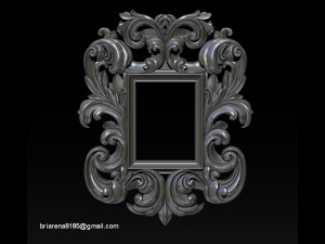 mirror classical carved frame 3d reliefs for cnc routers 3D Baskı Modeli