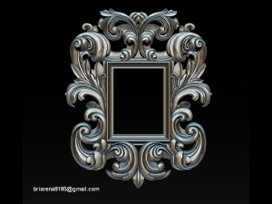 mirror classical carved frame 3d reliefs for cnc routers 3D Baskı Modeli