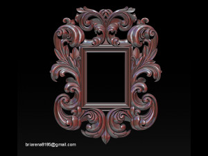 mirror classical carved frame 3d reliefs for cnc routers 3D Baskı Modeli