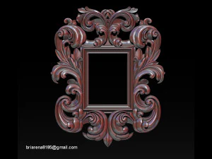 mirror classical carved frame 3d reliefs for cnc routers 3D Print Model