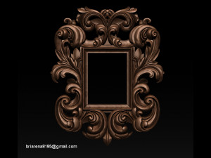 mirror classical carved frame 3d reliefs for cnc routers 3D Baskı Modeli