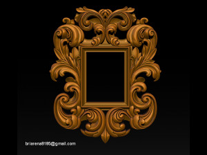 mirror classical carved frame 3d reliefs for cnc routers 3D Baskı Modeli