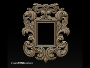 mirror classical carved frame 3d reliefs for cnc routers 3D Baskı Modeli
