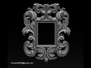 mirror classical carved frame 3d reliefs for cnc routers 3D Baskı Modeli