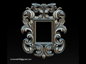 mirror classical carved frame 3d reliefs for cnc routers 3D Baskı Modeli