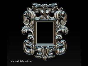 mirror classical carved frame 3d reliefs for cnc routers 3D Print Model