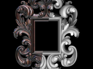 mirror classical carved frame 3d reliefs for cnc routers 3D Baskı Modeli