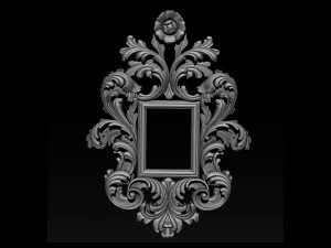 mirror classical carved frame 3d reliefs for cnc routers 3D Print Model