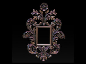 mirror classical carved frame 3d reliefs for cnc routers 3D Принт Модель