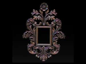 mirror classical carved frame 3d reliefs for cnc routers 3D Print Model