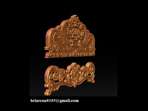 classic bed 3d relief models Modelo de Impressão 3D
