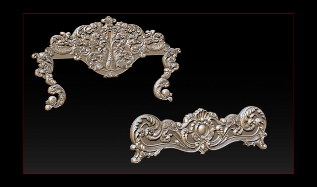 classic bed 3d relief models Modello di stampa 3D .c4d .max .obj .3ds .fbx .stl .blend 