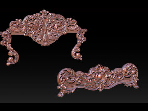 classic bed 3d relief models Modello di stampa 3D