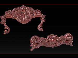 classic bed 3d relief models Modello di stampa 3D