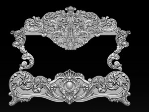 classic bed 3d relief models Modello di stampa 3D