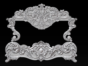 classic bed 3d relief models Modello di stampa 3D