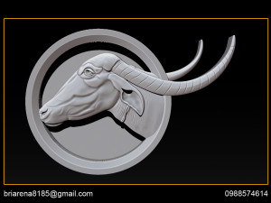 buffalo 3d stl model relief for cnc Modelo de Impressão 3D