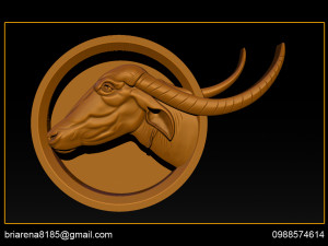 buffalo 3d stl model relief for cnc Modelo de Impressão 3D