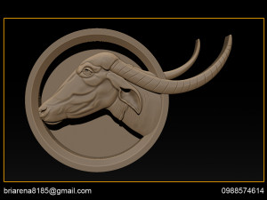 buffalo 3d stl model relief for cnc Modelo de Impressão 3D