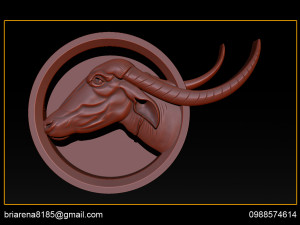 buffalo 3d stl model relief for cnc Modelo de Impressão 3D