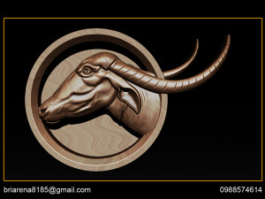 buffalo 3d stl model relief for cnc Modelo de Impressão 3D
