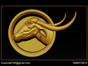 buffalo 3d stl model relief for cnc Modelo de Impressão 3D