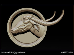 buffalo 3d stl model relief for cnc Modelo de Impressão 3D
