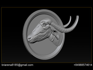 buffalo 3d stl model relief for cnc Modelo de Impressão 3D