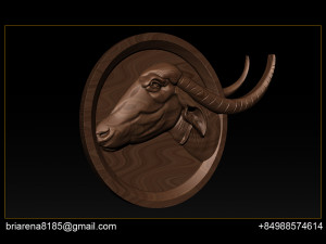 buffalo 3d stl model relief for cnc Modelo de Impressão 3D