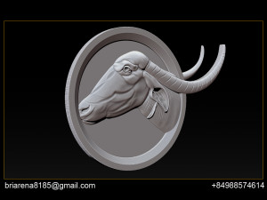 buffalo 3d stl model relief for cnc Modelo de Impressão 3D