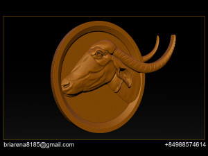 buffalo 3d stl model relief for cnc Modelo de Impressão 3D