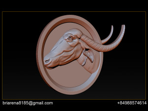 buffalo 3d stl model relief for cnc Modelo de Impressão 3D