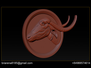 buffalo 3d stl model relief for cnc Modelo de Impressão 3D
