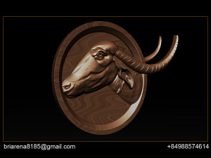 buffalo 3d stl model relief for cnc Modelo de Impressão 3D