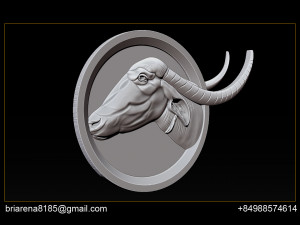 buffalo 3d stl model relief for cnc Modelo de Impressão 3D