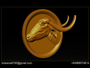 buffalo 3d stl model relief for cnc Modelo de Impressão 3D